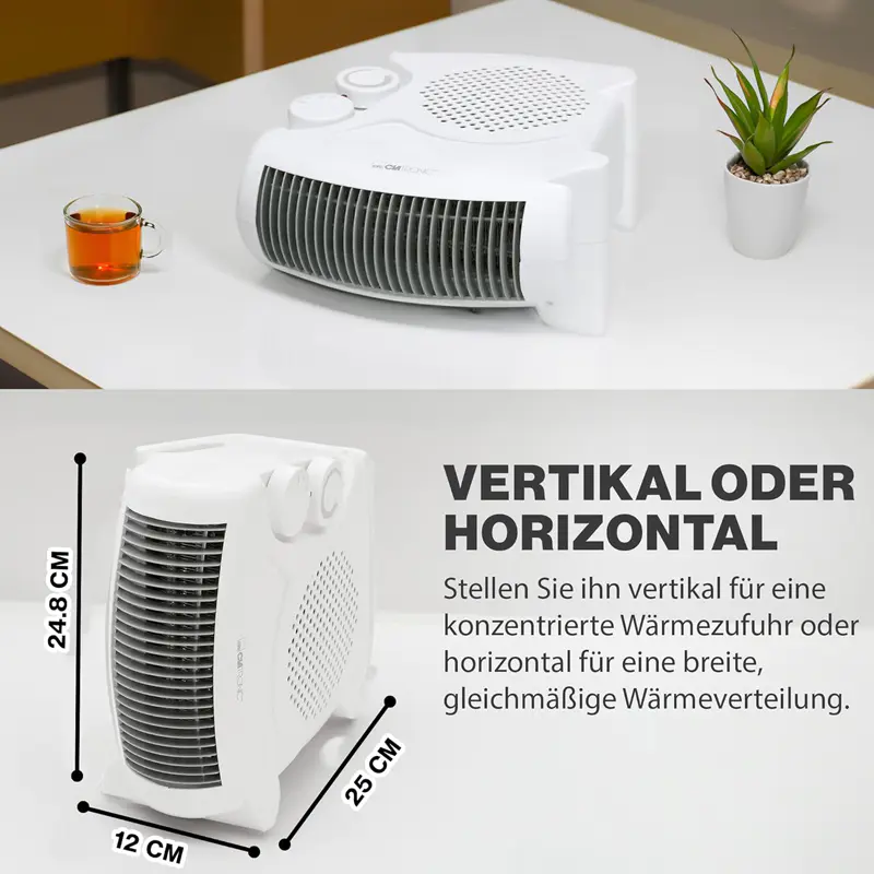 Portable Home Fan Heater White