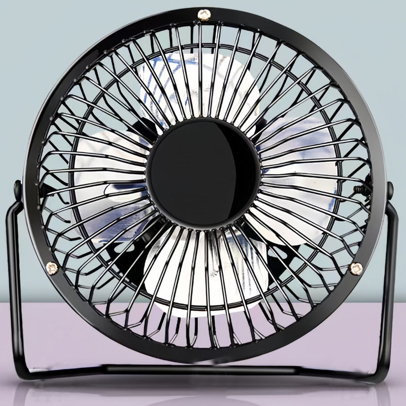USB Desk Air Cooler ventilátor čierny kov
